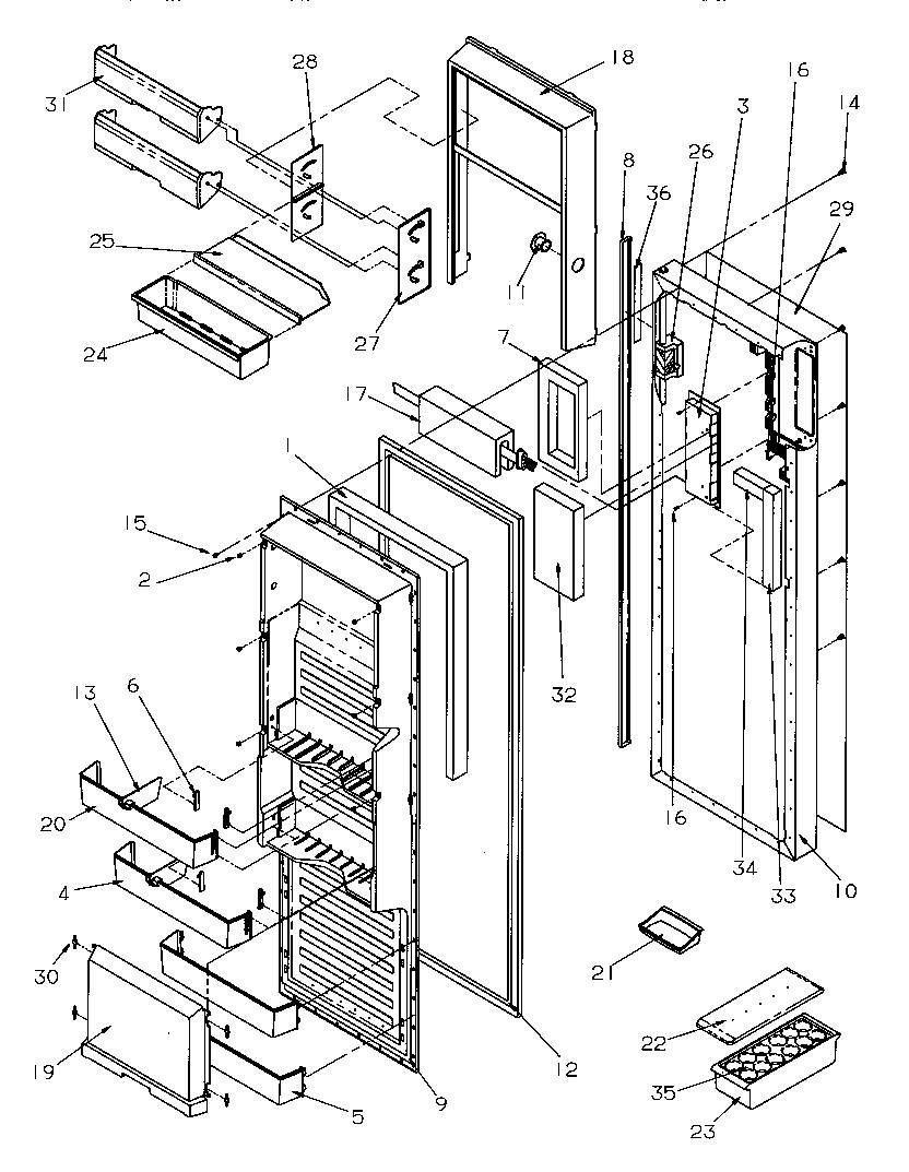 Amana GSDE3201SW-P1190901WW refrigerator door diagram