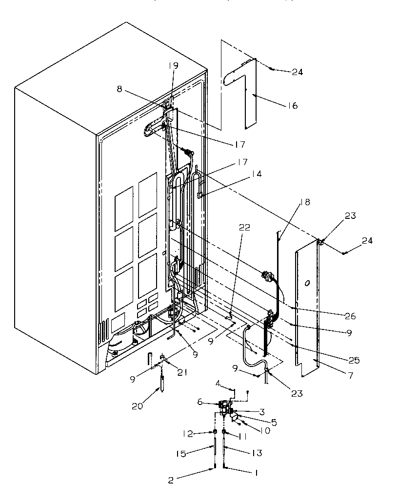 Amana GSDE3201SW-P1190901WW cabinet back diagram