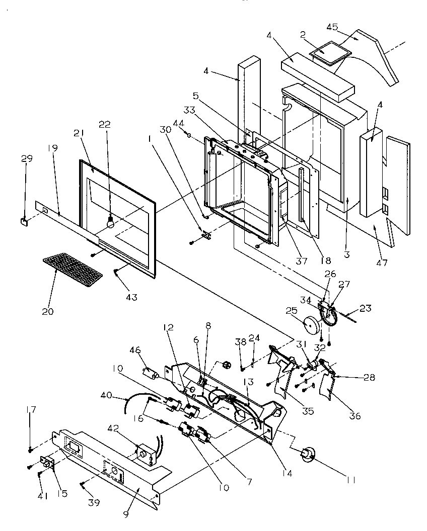 Amana GSDE3201SW-P1190901WW ice and water cavity diagram
