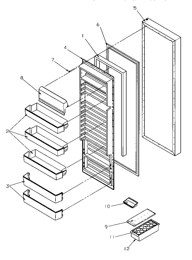 Amana SSD21SW-P1193901WW refrigerator door diagram