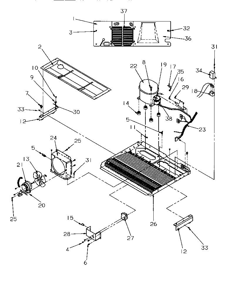 Amana SSD21SW-P1193901WW machine compartment diagram