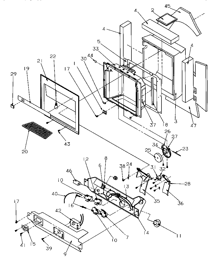 Amana SRDE27S3W-P1190601WW ice and water cavity diagram