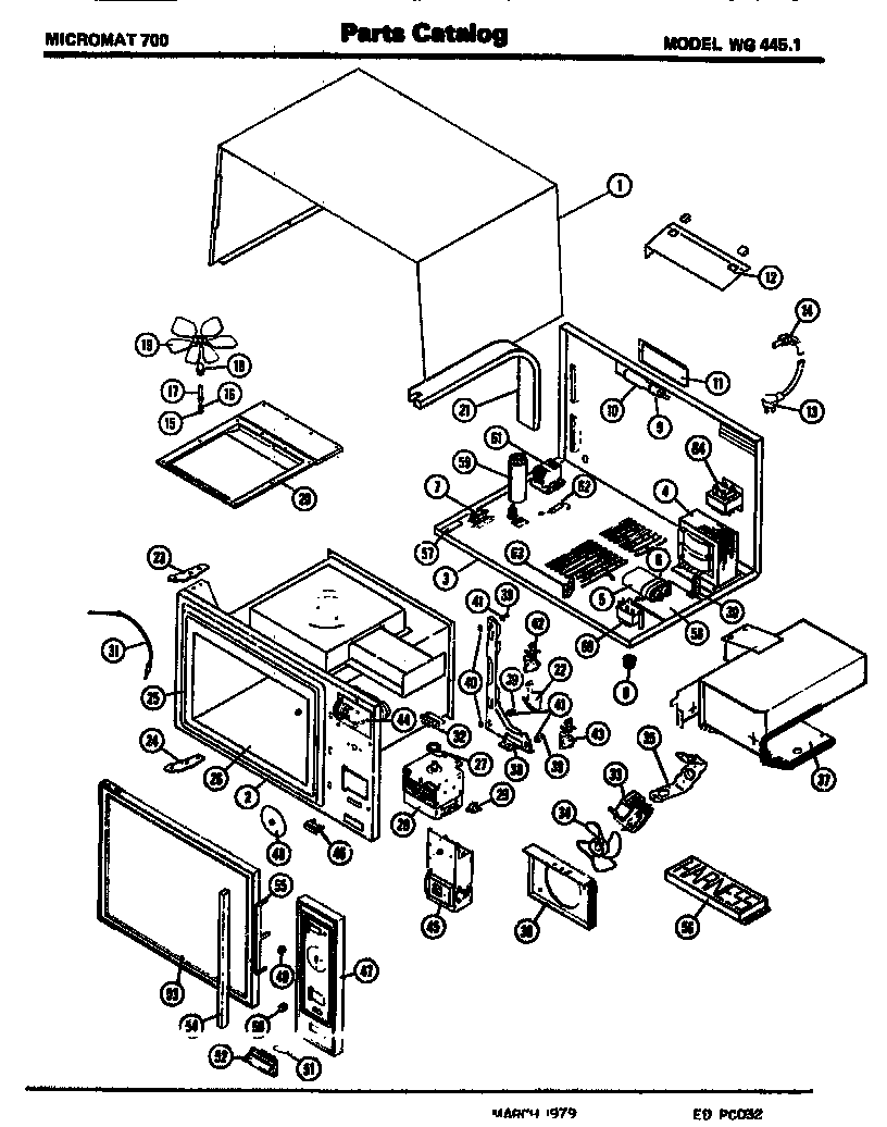 Amana WG445.1 replacement parts diagram
