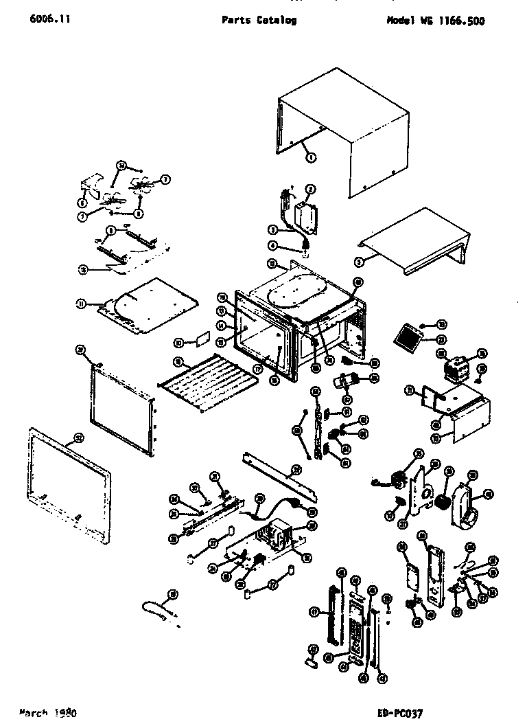 Amana WG1166.500 replacement parts diagram