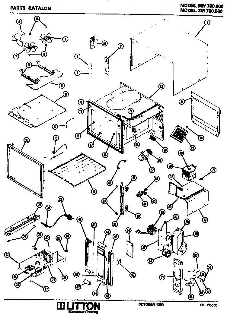Amana ZM700.000 replacement parts diagram