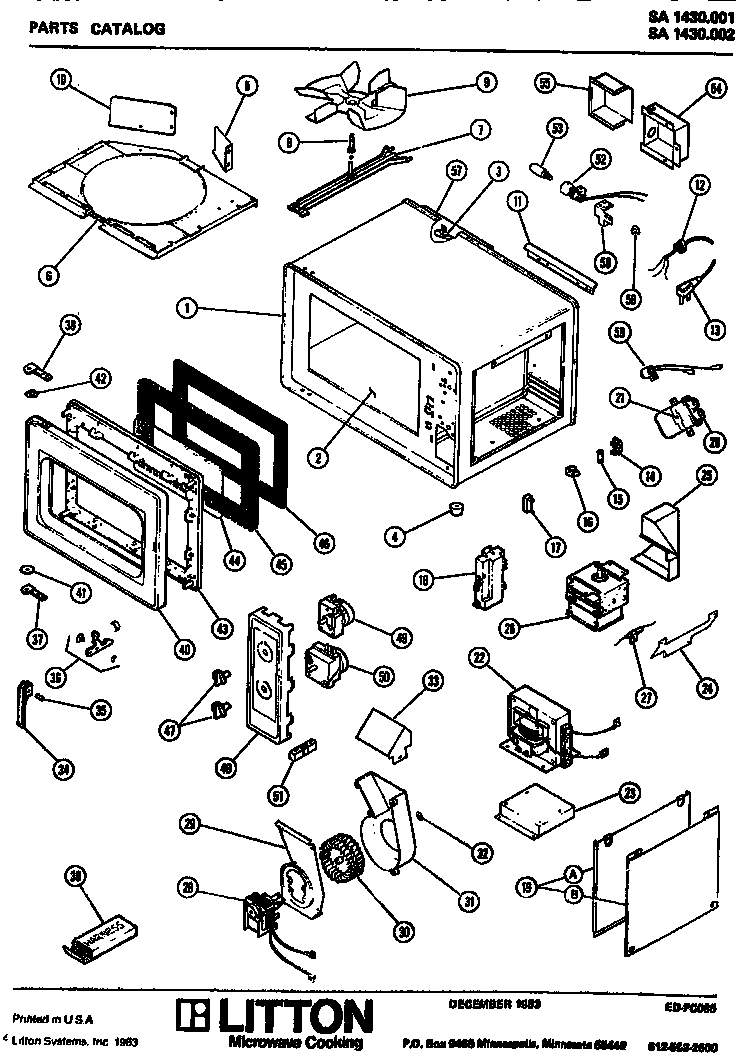 Amana SA1430.002 replacement parts diagram