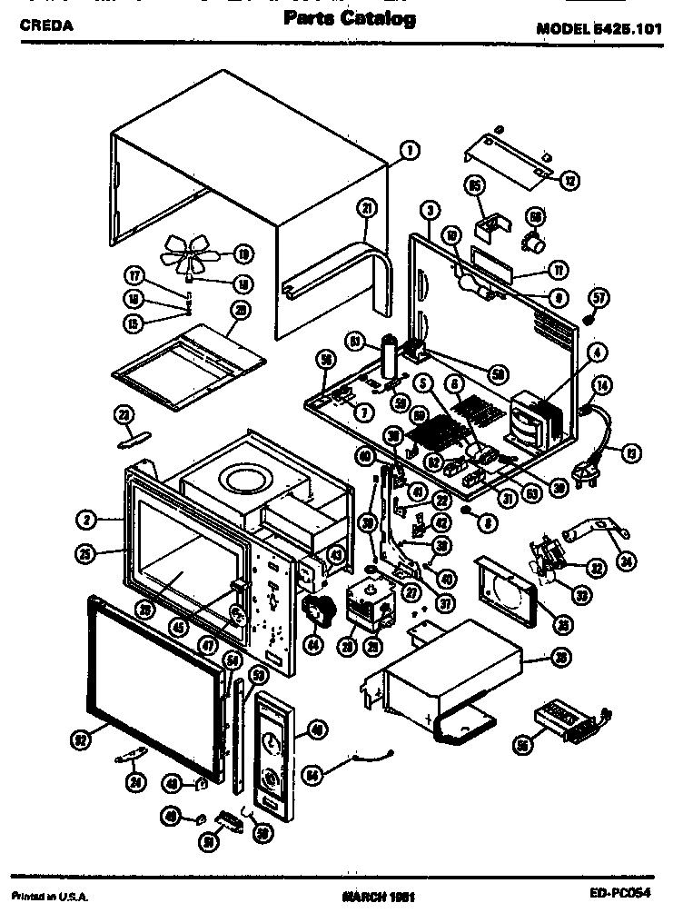 Amana 5425.101 replacement parts diagram