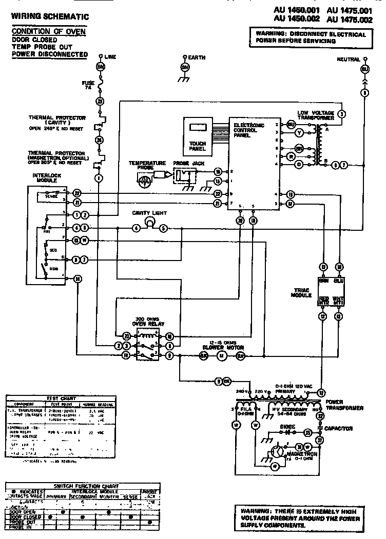 Amana AU1450.002 wiring schematic diagram