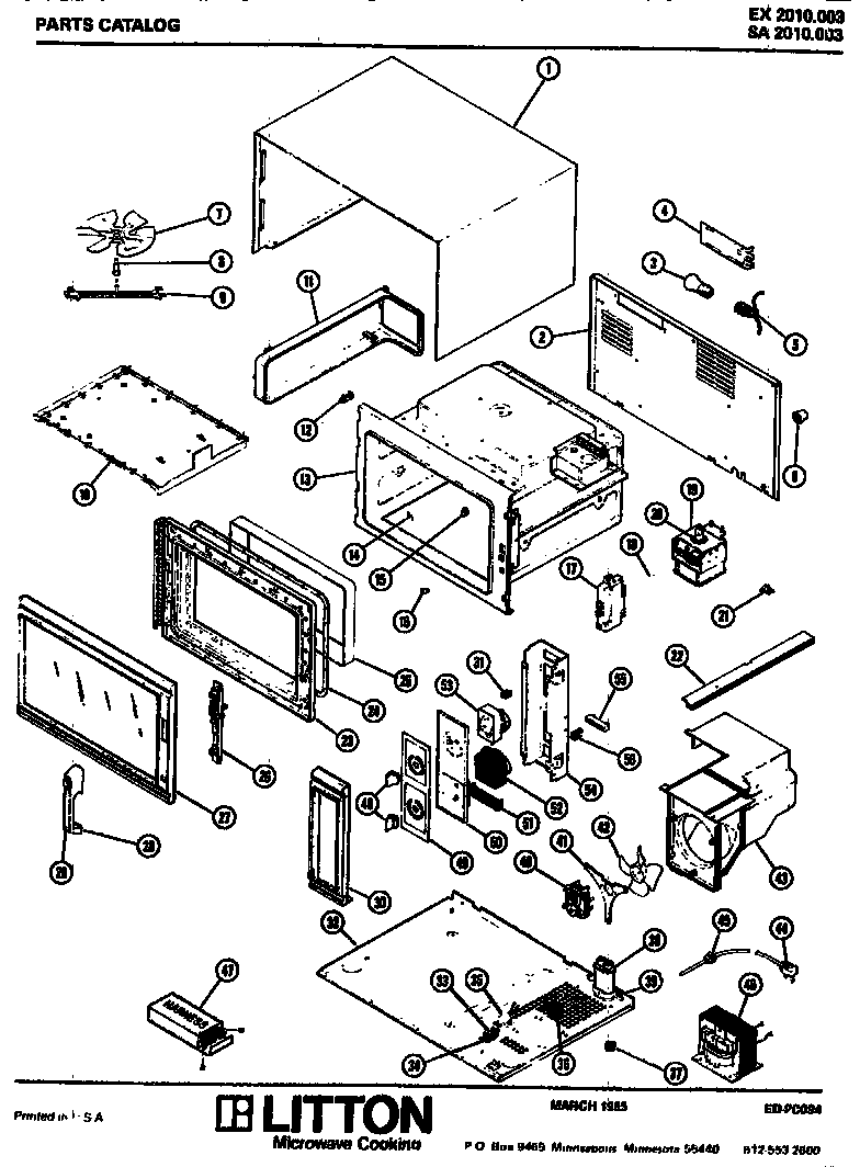 Amana EX2010.003 replacement parts diagram