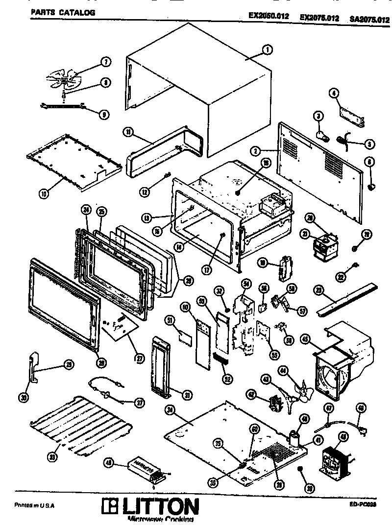Amana SA2075.012 replacement parts diagram