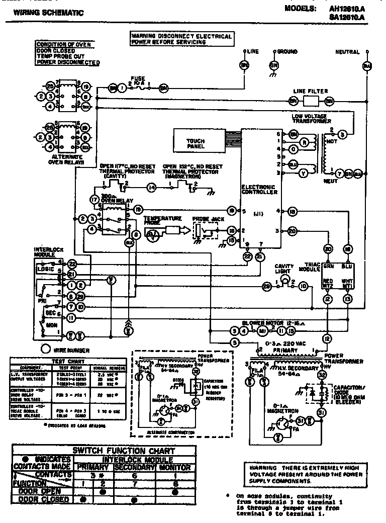 Amana AH12610.A wiring schematic diagram
