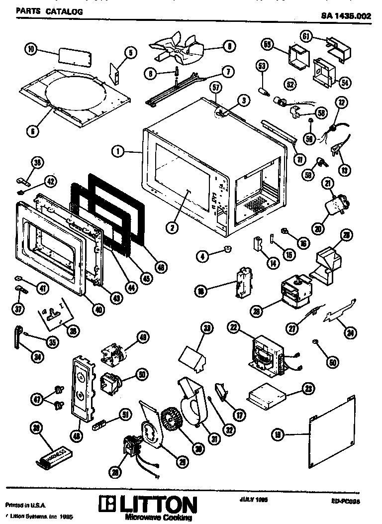 Amana SA1435.002 replacement parts diagram