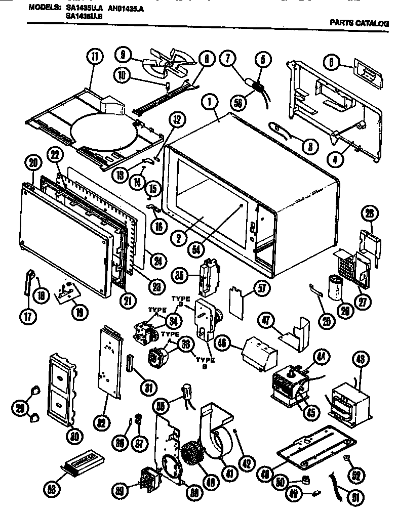 Amana SA1435U.A replacement parts diagram