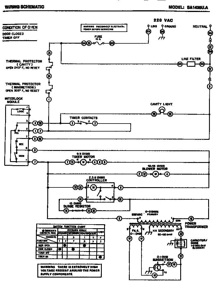 Amana SA1435U.A wiring schematic diagram