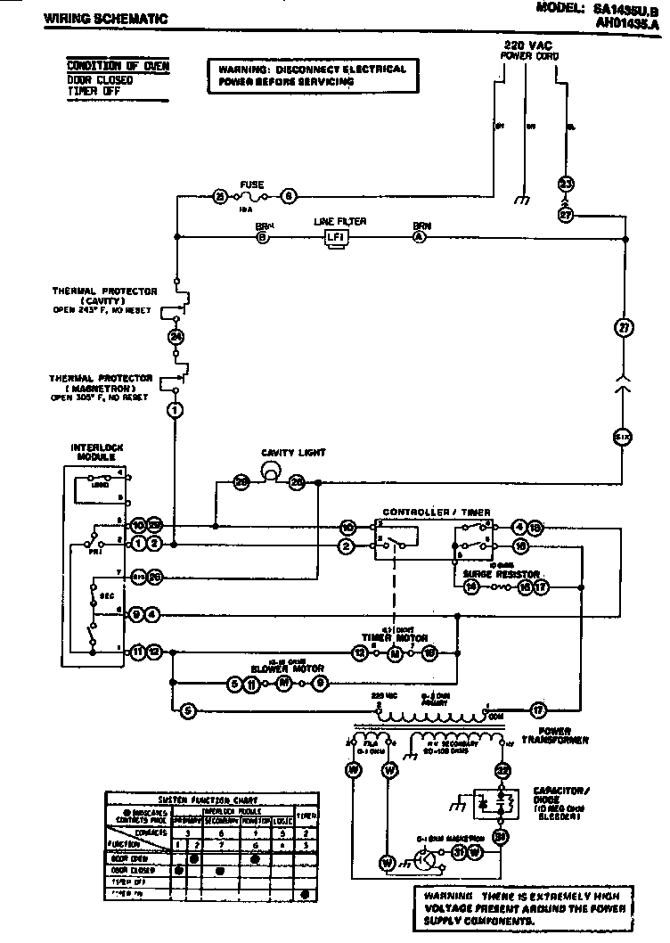 Amana SA1435U.A wiring schematic diagram