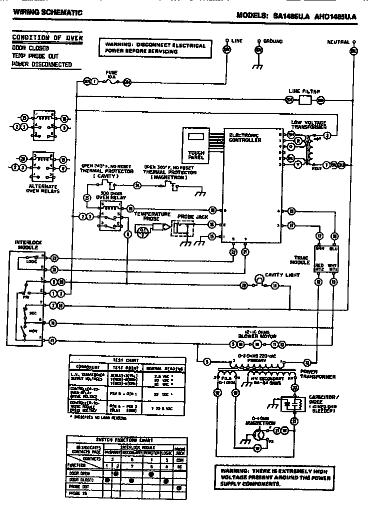 Amana AH01485U.A wiring schematic diagram