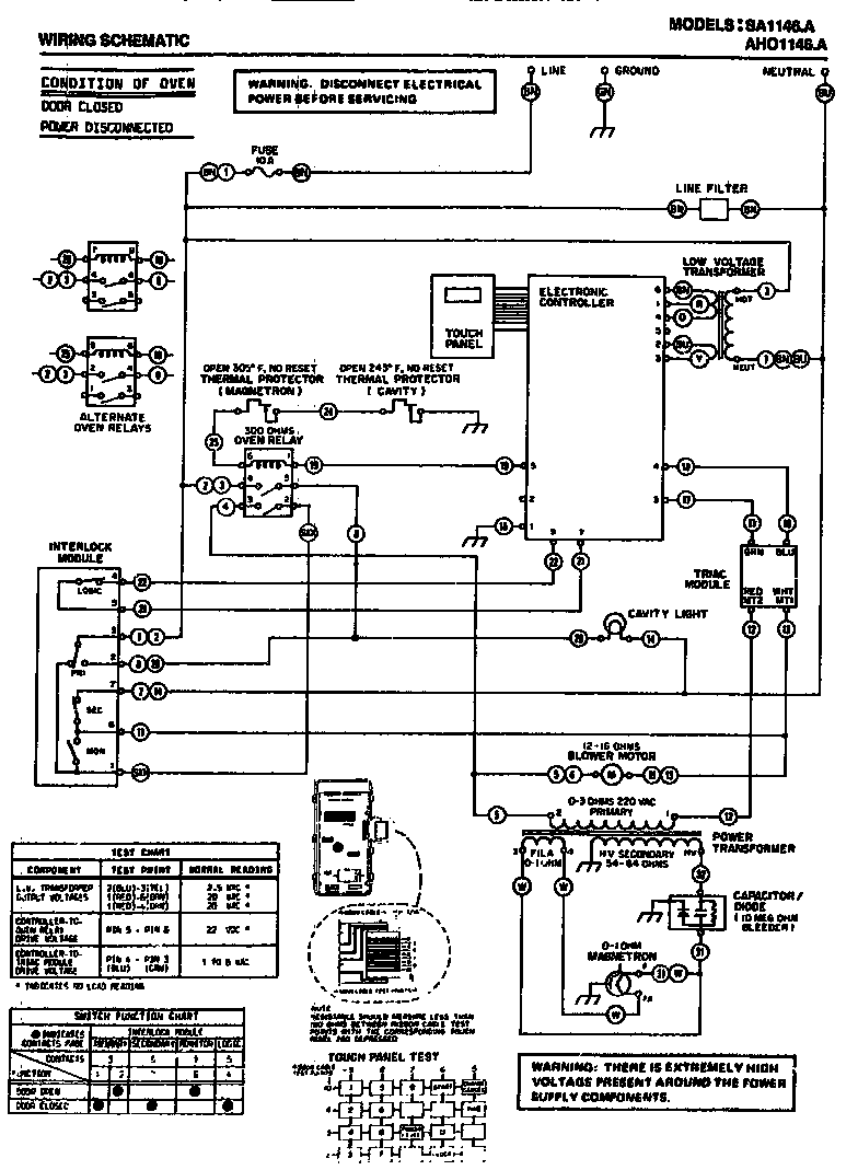 Amana SA1146.001 wiring schematic diagram