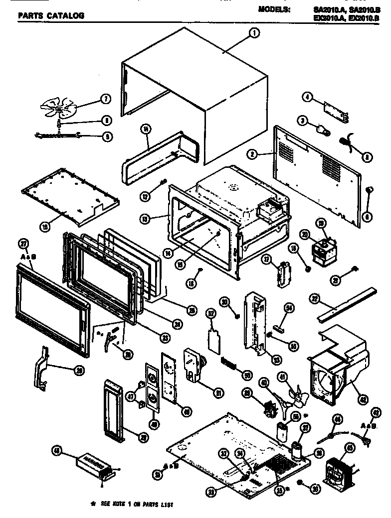 Amana SA2010.A replacement parts diagram