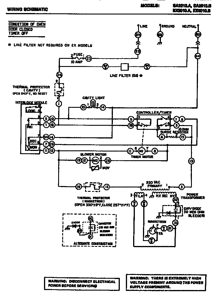 Amana SA2010.A wiring schematic diagram