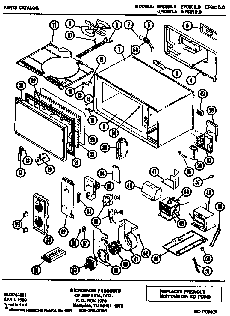 Amana UFS65D.A replacement parts diagram