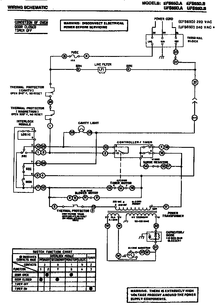 Amana UFS65D.A wiring schematic diagram