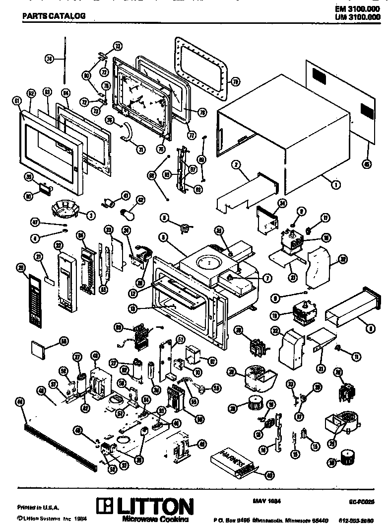Amana UM3100.000 replacement parts diagram