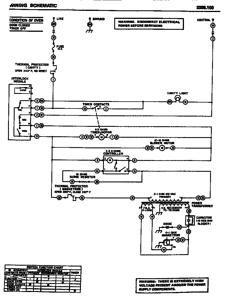 Amana 2208.100 wiring schematic diagram