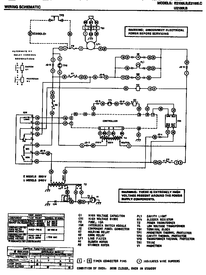 Amana E2100I.B wiring schematic diagram