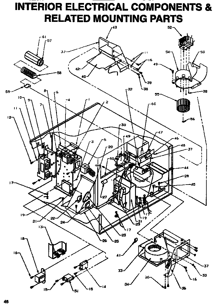 Amana E2900ST/P1189401M interior electrical components diagram