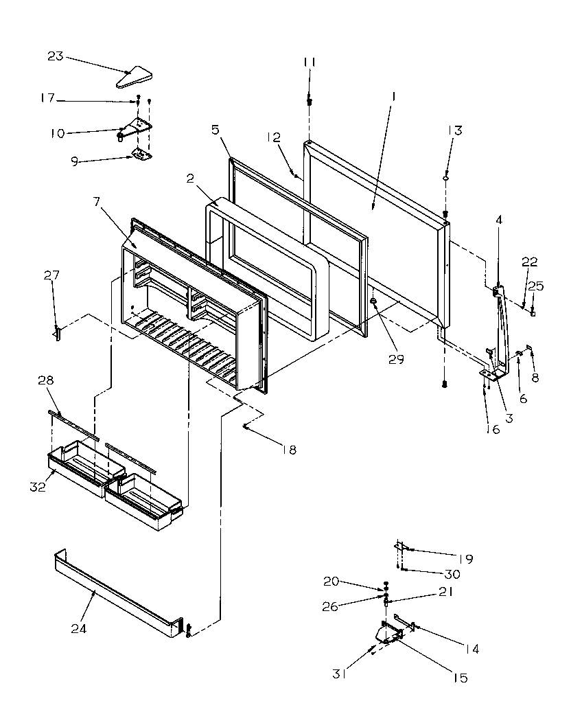 Amana TR522SW-P1182701WW freezer door diagram
