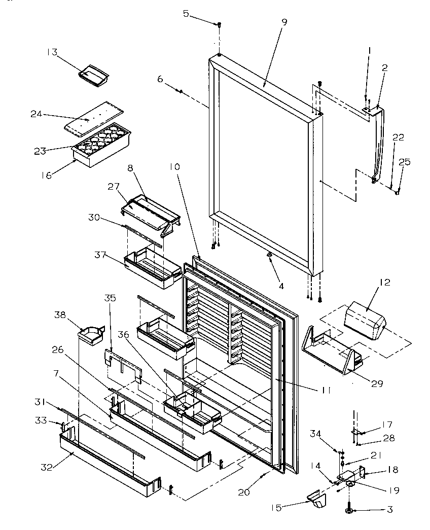 Amana TR522SW-P1182701WW refrigerator door diagram