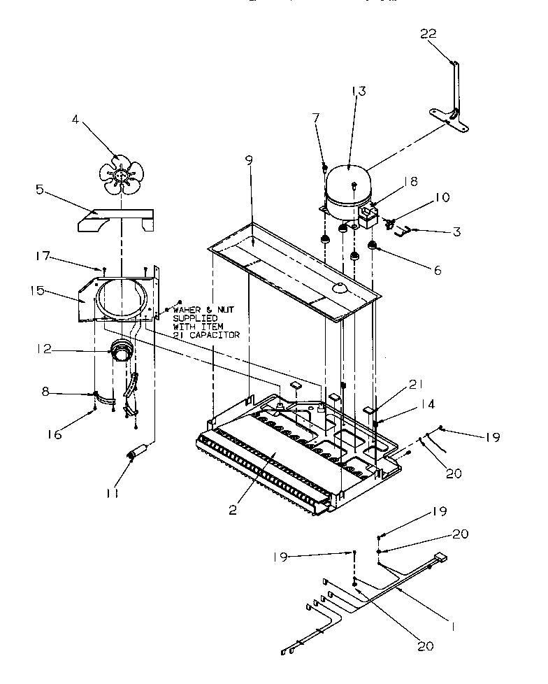 Amana TR522SW-P1182701WW machine compartment diagram