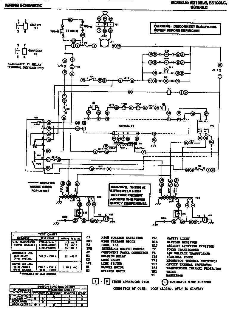 Amana E3100I.000 wiring schematic diagram
