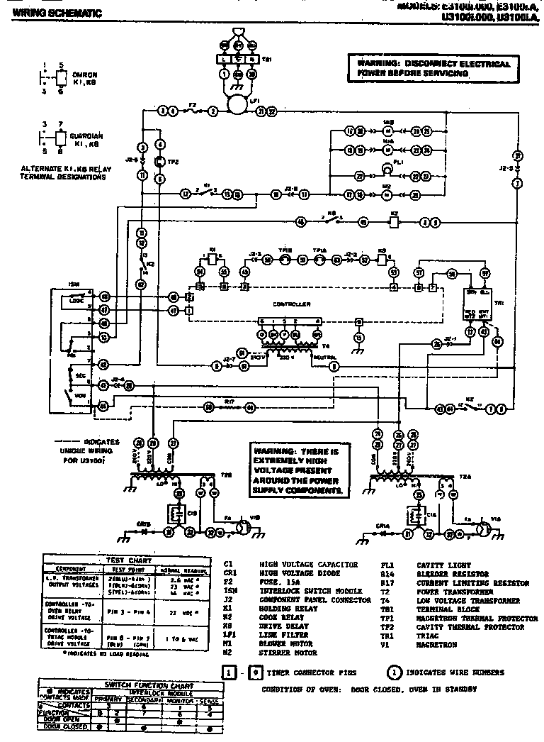 Amana E3100I.000 wiring schematic diagram