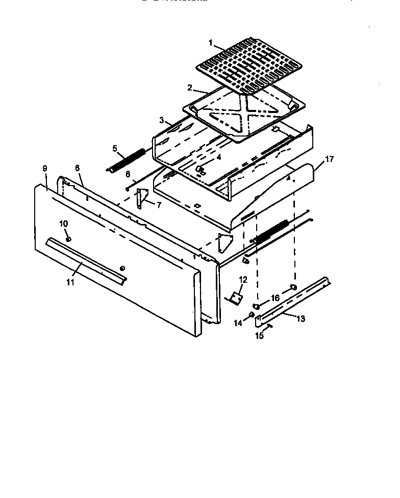 Amana AGC585WW/P1143127N broiler drawer assembly diagram