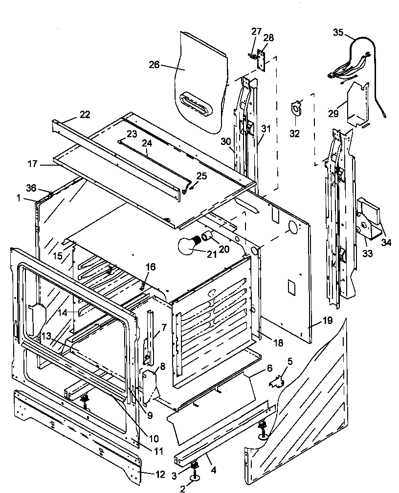 Amana SNK26CB0/P1142989N cabinet assembly diagram