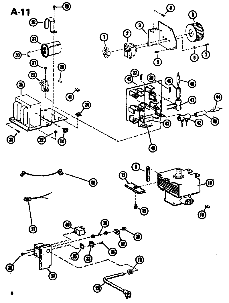 Amana R51/P7311704M interior diagram