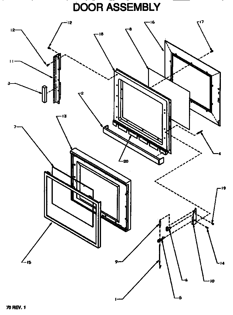 Amana RS591B/P1187403M door assembly diagram