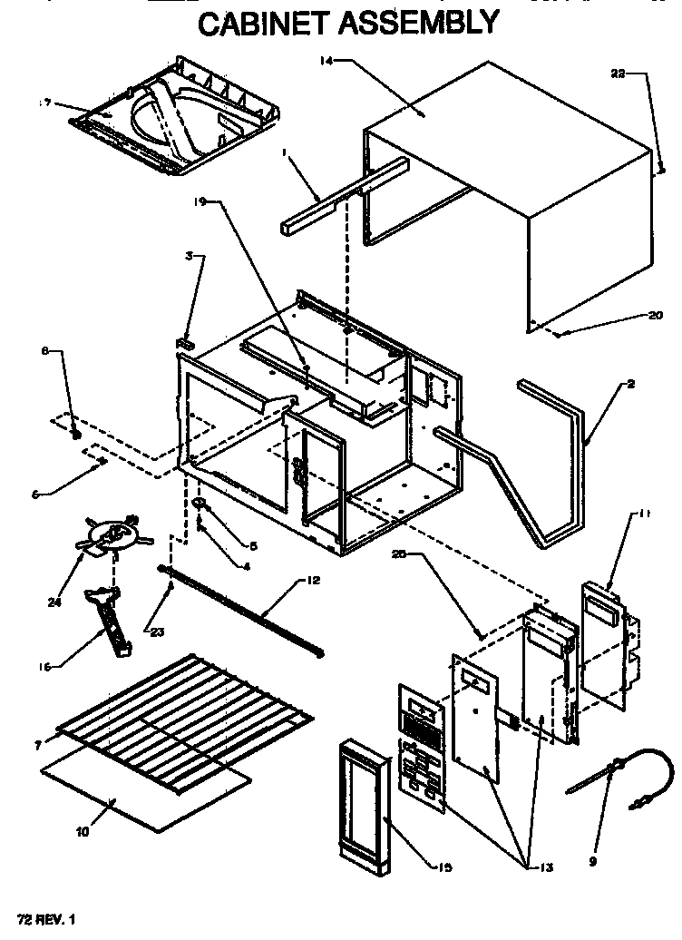Amana RS591B/P1187403M cabinet assembly diagram