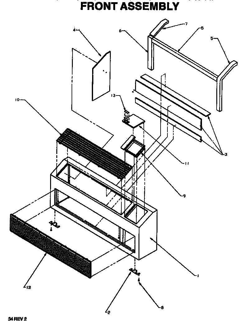 Amana PTH09525JFP/P1169401R front assembly diagram
