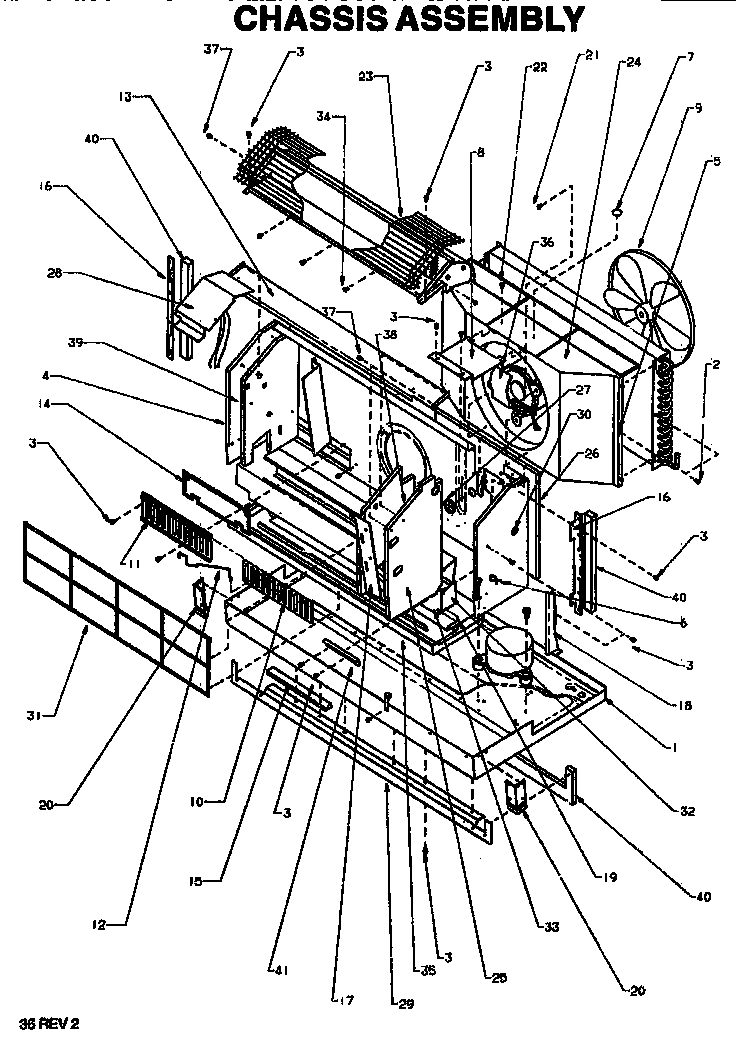 Amana PTH09525JFP/P1169401R chassis assembly diagram