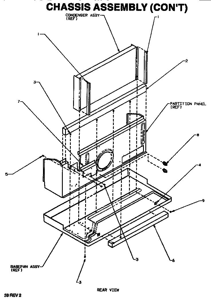 Amana PTH09525JFP/P1169401R chassis assembly (cont.) diagram