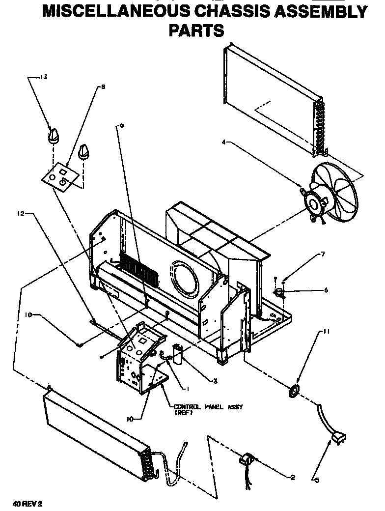 Amana PTH09525JFP/P1169401R chassis assembly miscellaneous diagram