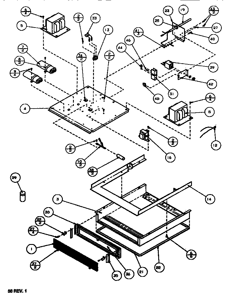 Amana MC5214MP/P1165402M basepan assembly diagram