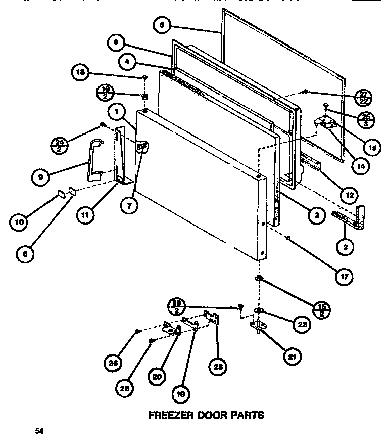 Amana TR518G-P7655602W freezer door diagram