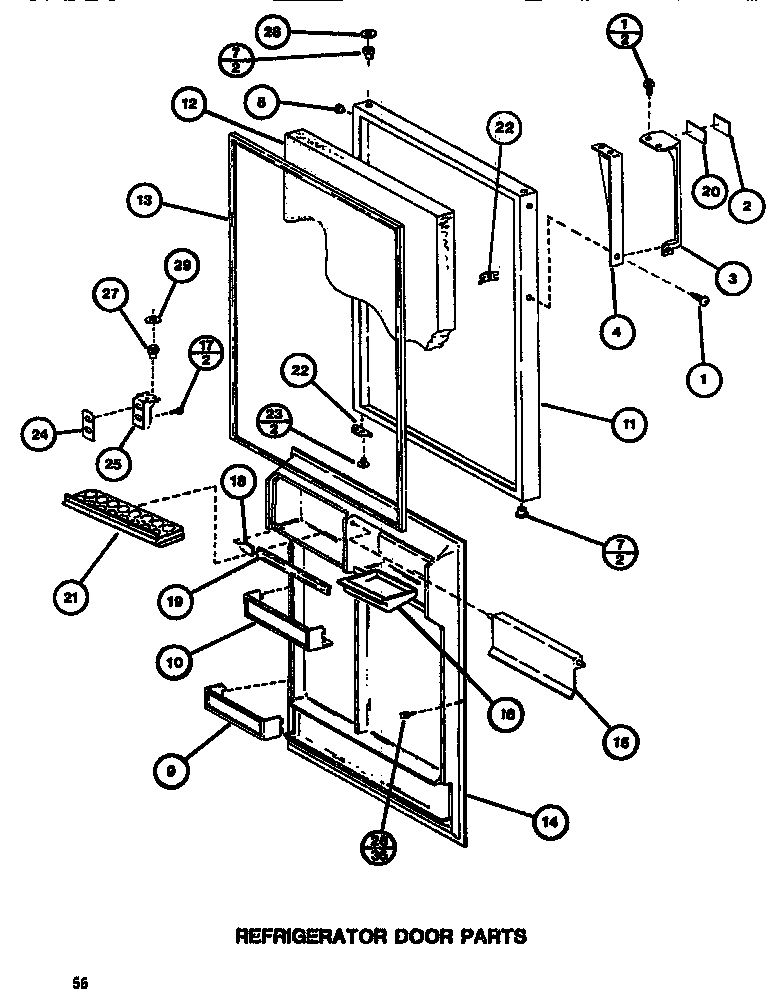 Amana TR518G-P7655602W refrigerator door diagram