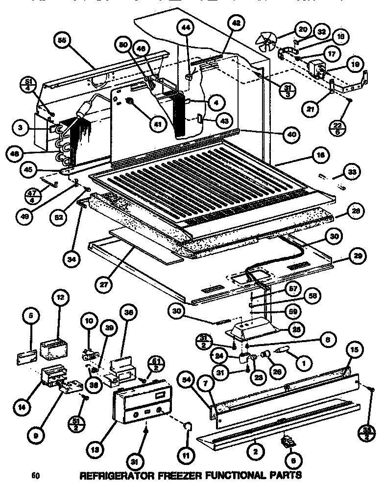 Amana TR518G-P7655602W functional parts (ref/frz) diagram