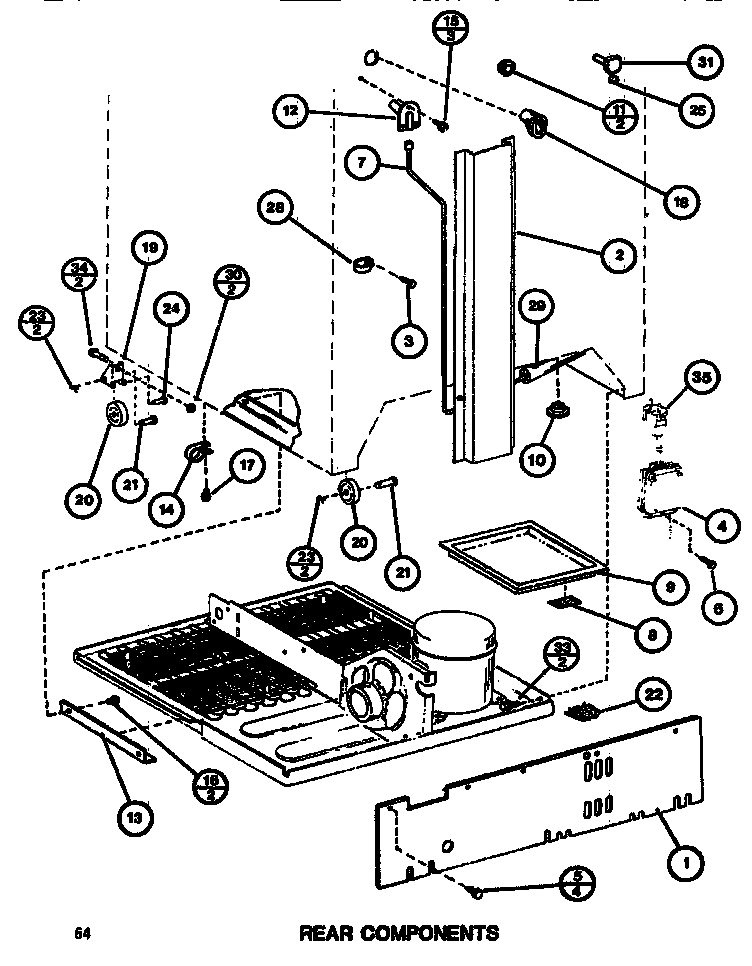 Amana TR518G-P7655602W rear components diagram