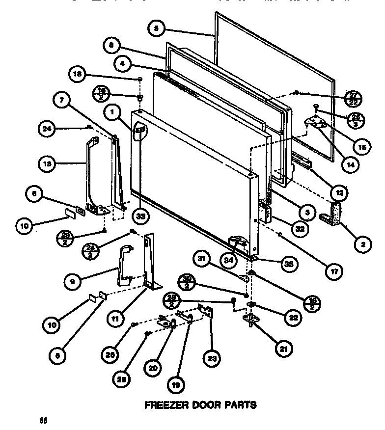 Amana TC522G-P7655604W freezer door diagram