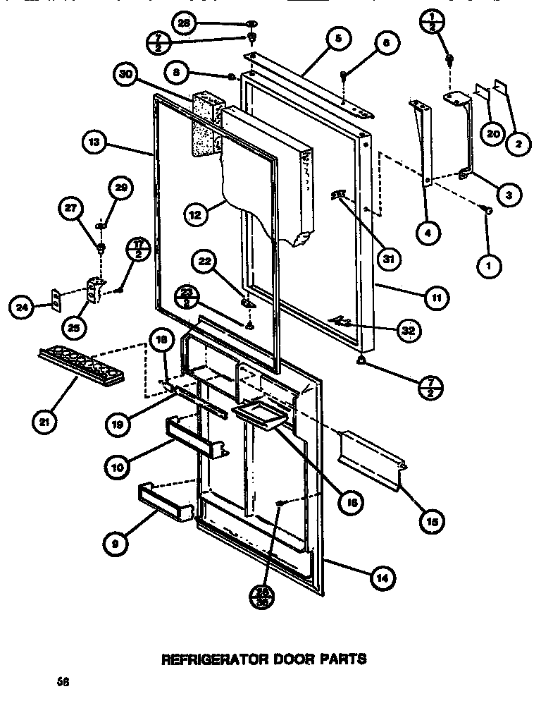 Amana TC522G-P7655604W refrigerator door diagram